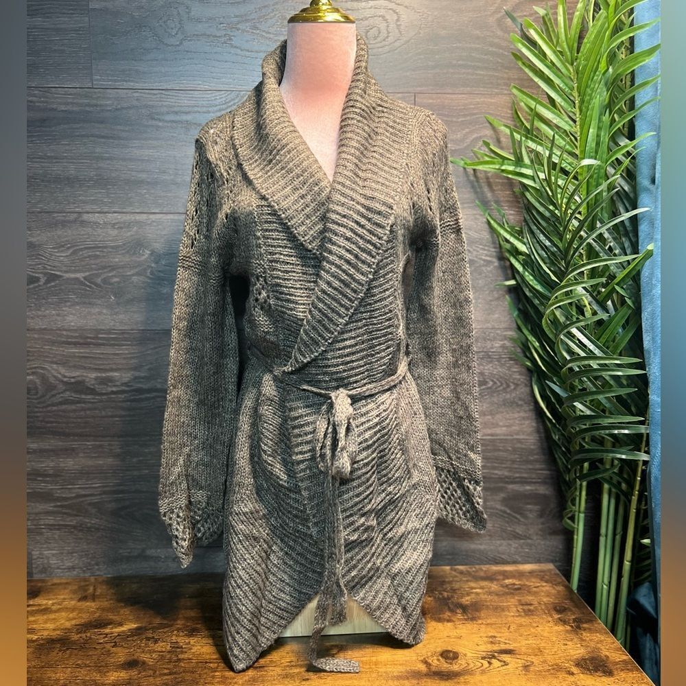 Chaudry Kc Tan Cardigan Sweater With Cozy Brown Hues. Wool Blend. Nwt!